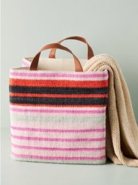 Anthropologie Bright Stripe Basket